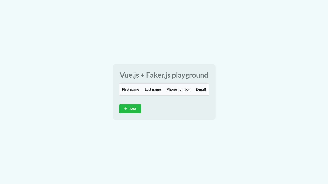 Vue.js & Faker.js playground