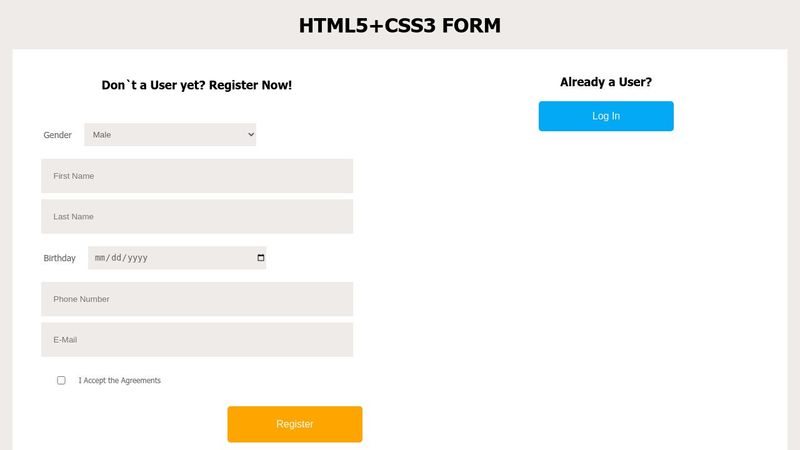 HTML5+CSS3 FORM
