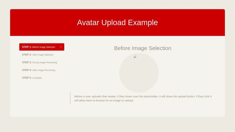 Avatar Upload Example