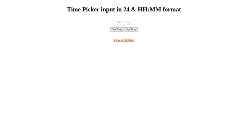 Time Picker input in 24 & HH:MM format