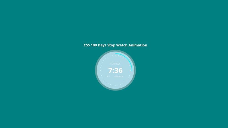CSS 100 Days Stopwatch Animation