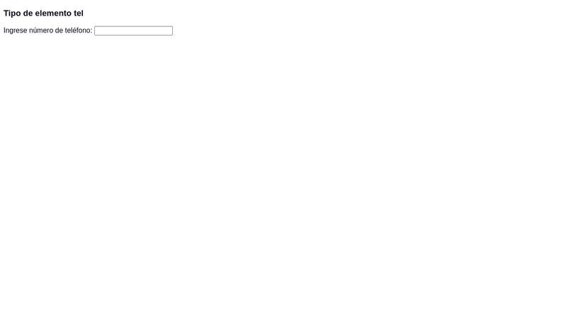 HTML Input Types Tel