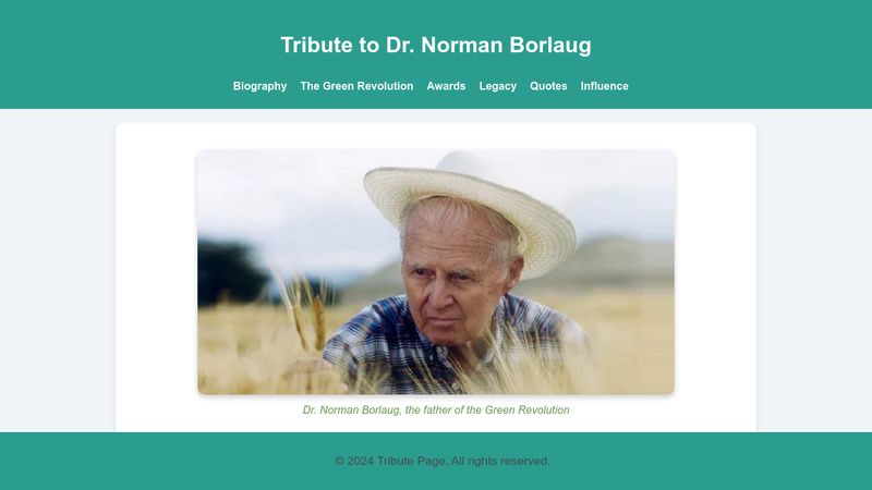 Tribute to Dr. Norman Borlaug