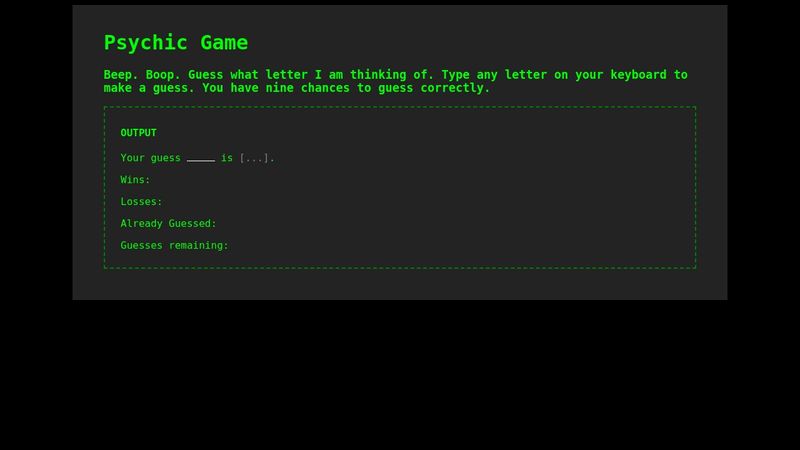 JS Games I: Psychic Game (Advanced)