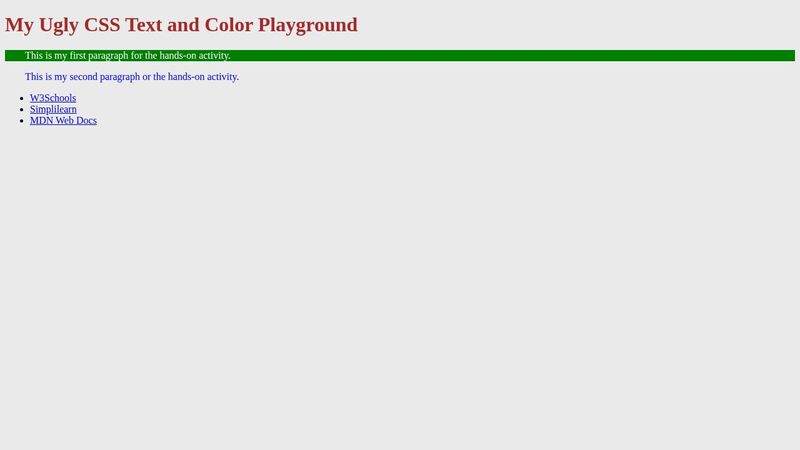 CSS Color and Text Practice