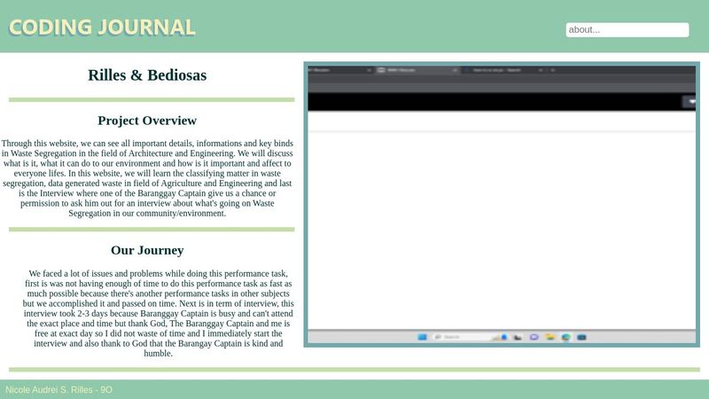 CODING JOURNAL FOR T1 PT
