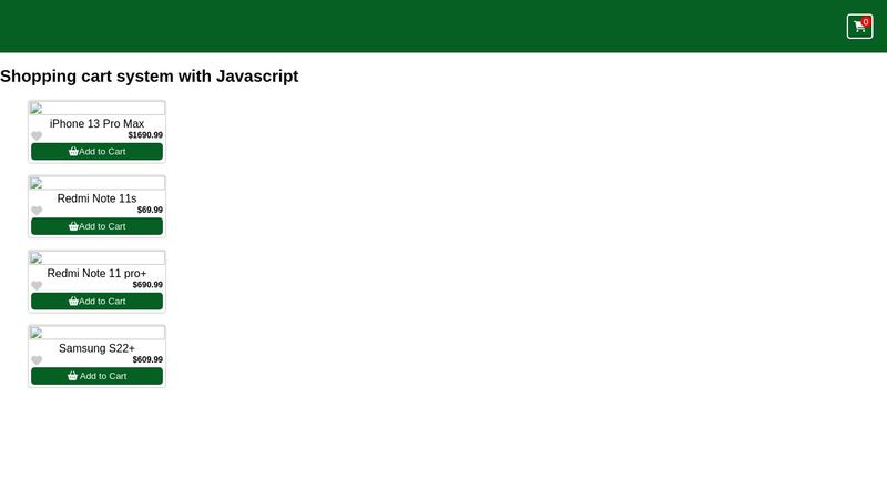 Shopping Cart with Javascript