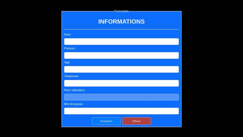 Formulaire responsive et saisie controle avec js