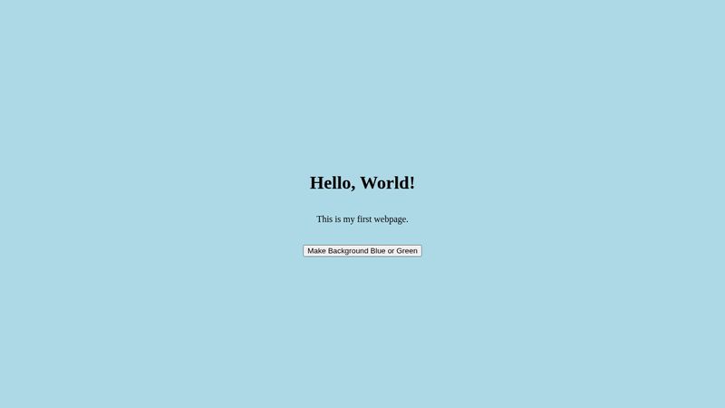 Hello World HTML Example with JS button
