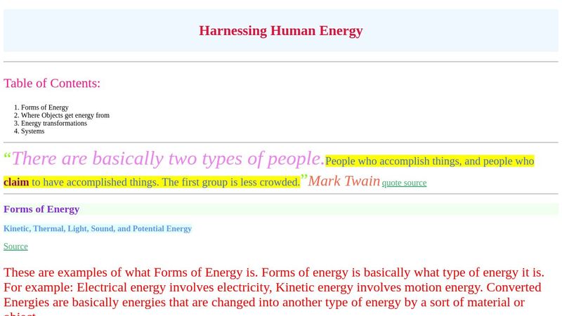 Harnessing Human Energy (CSS)