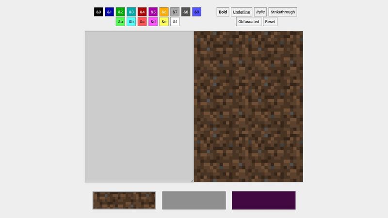 Minecraft colored text generator