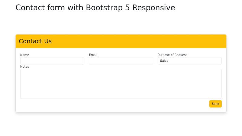 Bootstrap 5 Contact Form Responsive