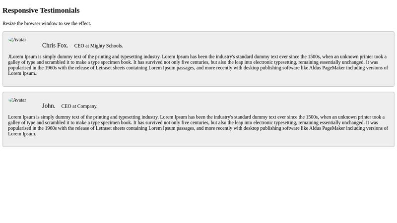 testimonials using html css