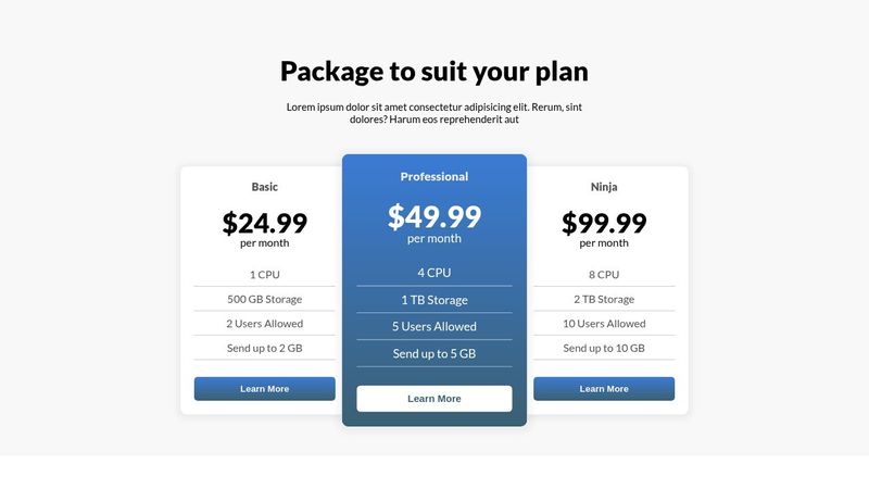 Responsive Pricing Card