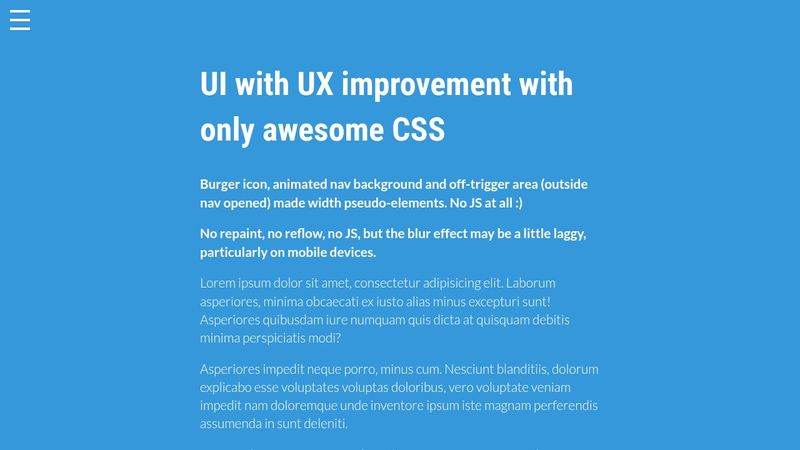 UI with UX improvements with only CSS
