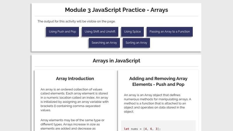 Module 3 Coding Activity - Arrays - GIT 417- FallA 2022