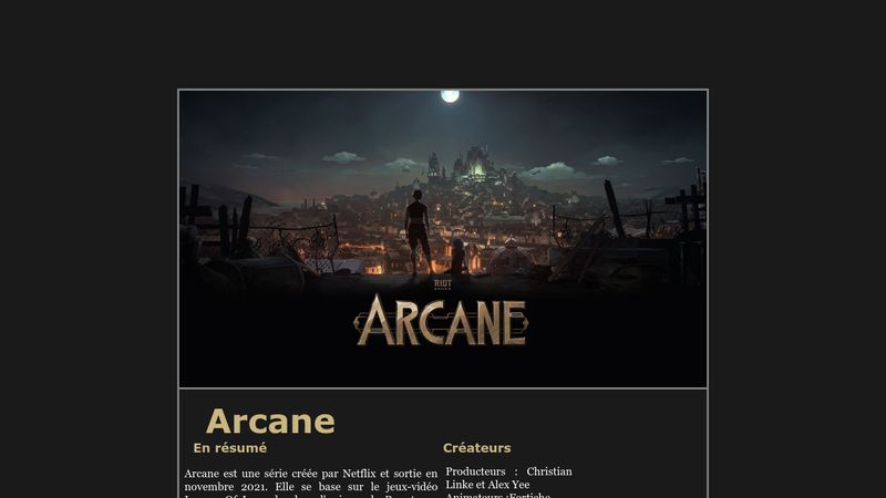 Fiche présentation Arcane