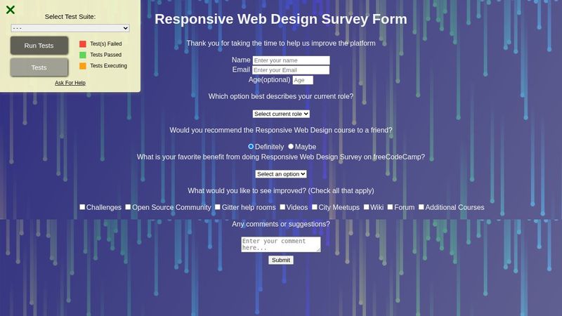 Responsive Web Design Survey Form