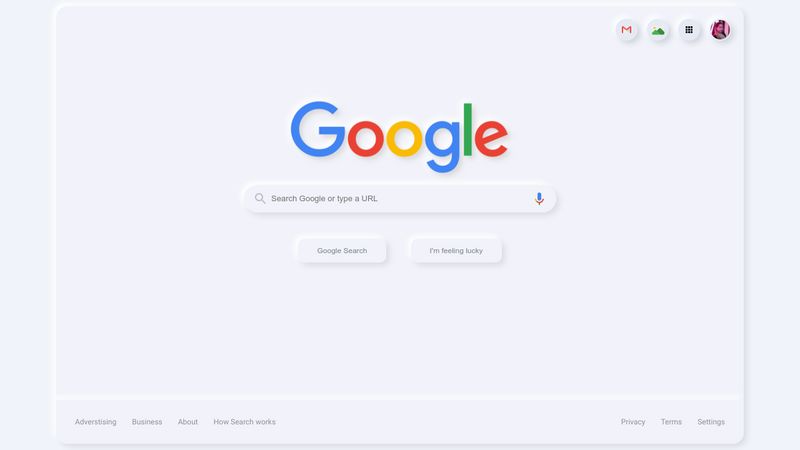 Google home page - Neumorphic Design