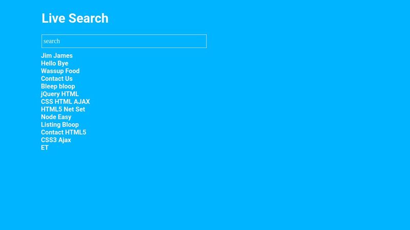 Live Search JavaScript