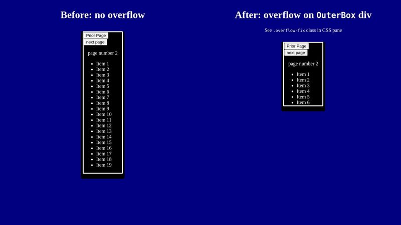 CSS overflow example