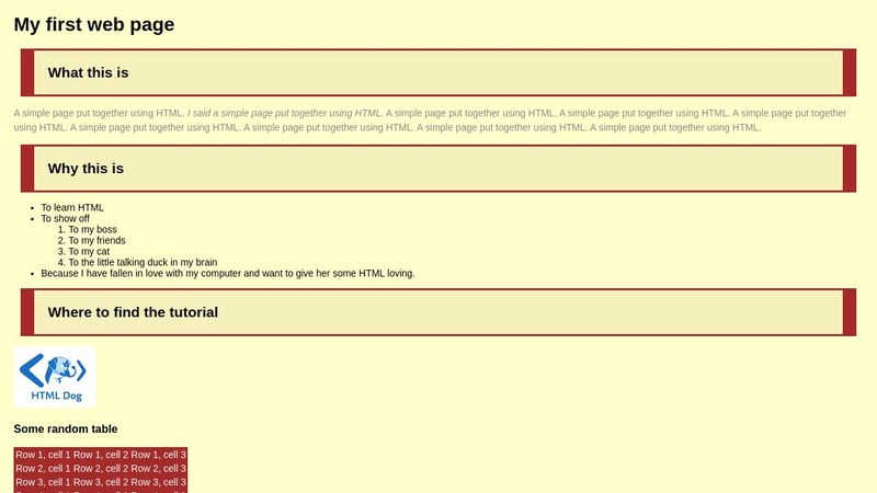 (HTML Dog) HTML and CSS Tutorials