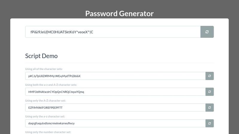 jQuery Password Generator