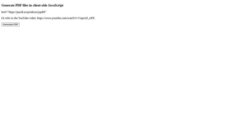 Javascript pdf Example (jsPDF)