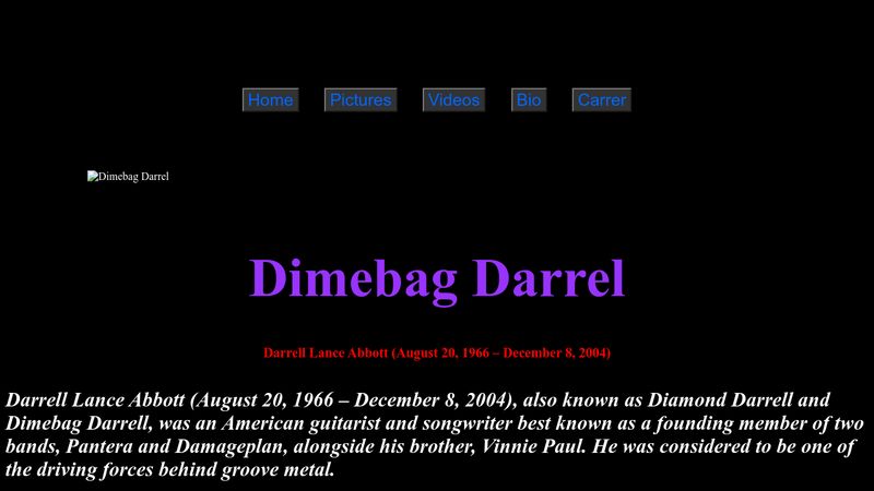 Dimebag Darrell. Diamond Darrell. Darrell Lance Abbott. An American Musician and Songwriter v.7