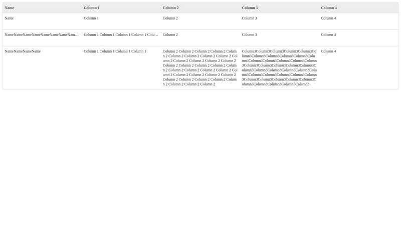 Table Layout with Flexbox with dynamic text ellipsis