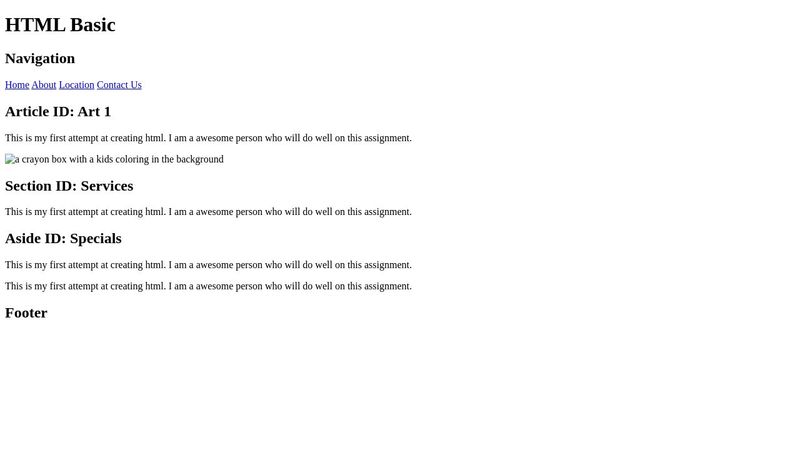 HTML Basics Assignments