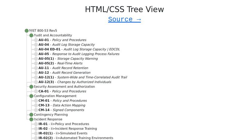 HTML / CSS Tree View image.