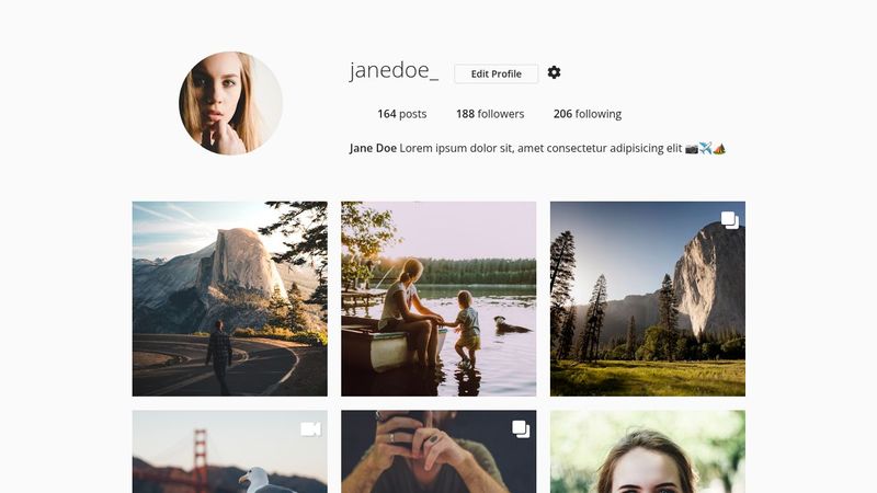 Instagram Profile Layout with CSS Grid & Flexbox