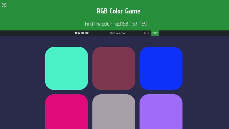 RGB Color Game | WEB DEVELOPER BOOTCAMP