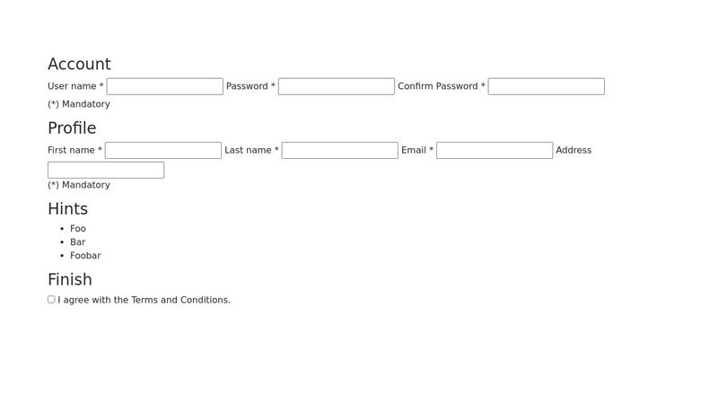JQuery Steps form test
