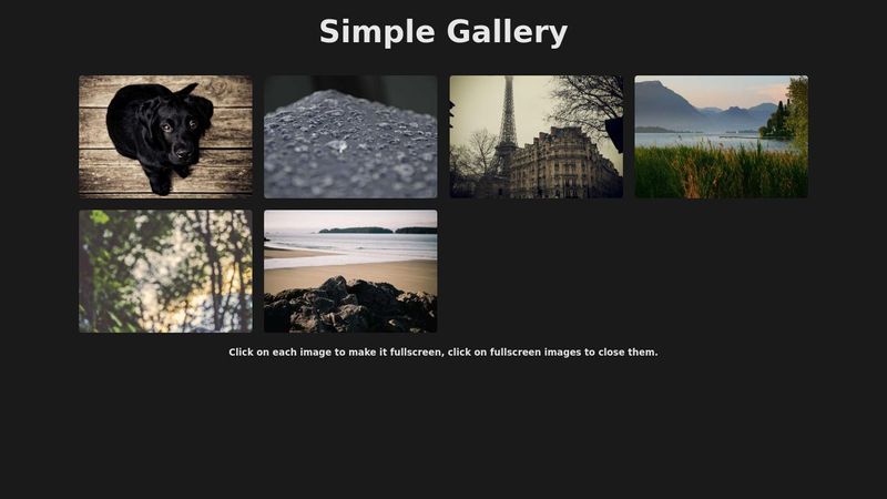 Gallery With Fullscreen Images - HTML/CSS/JS image.