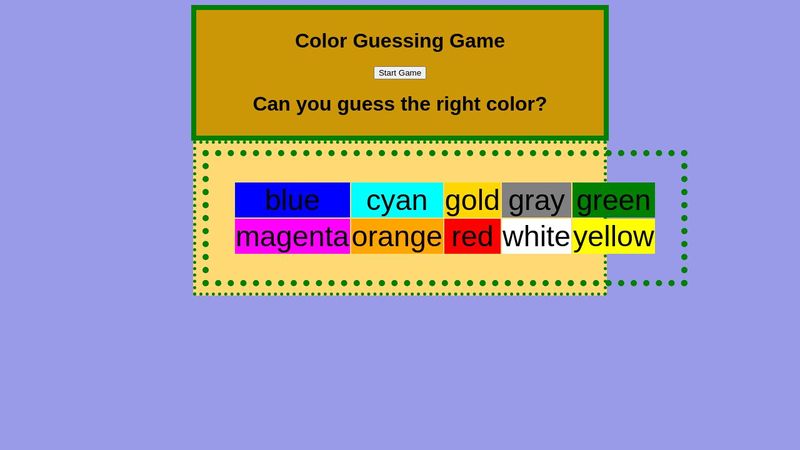 Color Guessing Game