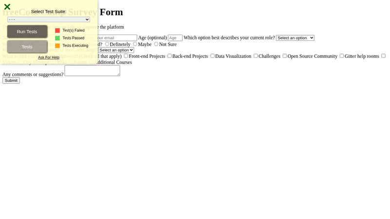 Survey Form (HTML only)