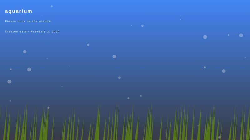 aquarium (fish bubble water) - created by pure JavaScript and canvas