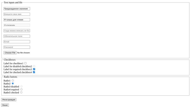 Form input attributes