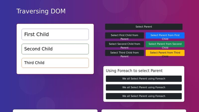 Traversing DOM with Vanilla JavaScript