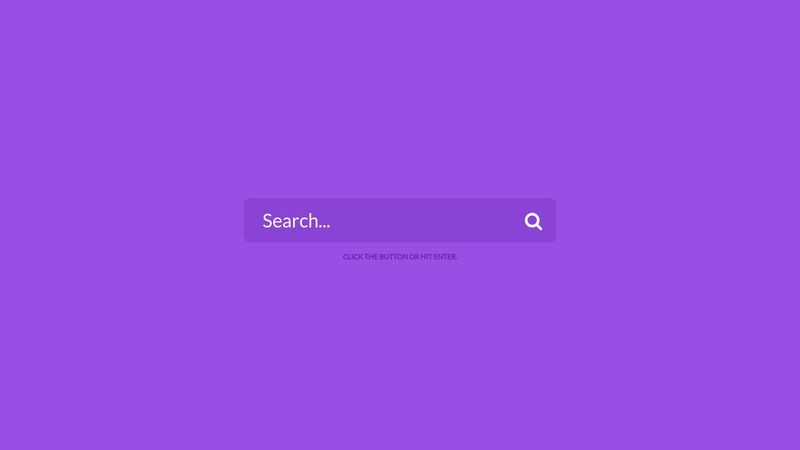 Flat CSS search box concept with loading animation