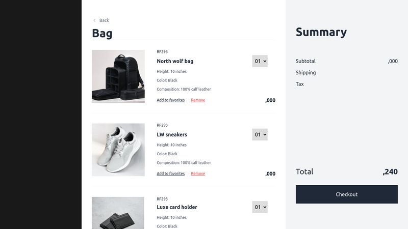 Free Tailwind CSS Shopping Carts Component