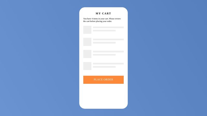 Place Order - User Interaction with CSS