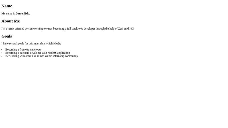 Introduction to HTML task: Assignment 2