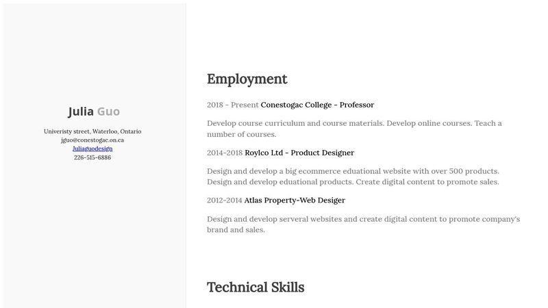 Resume HTML/CSS