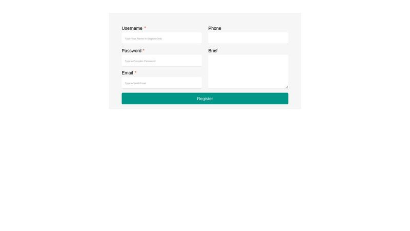 Simple Form: Html&CSS image.