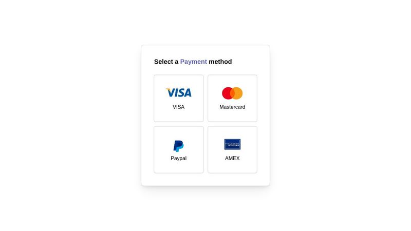 Design Payment Method system using HMTL CSS only