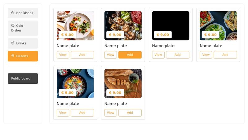 Dashboard - Sidebar + content