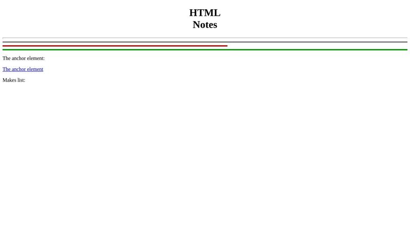 HTML Notes